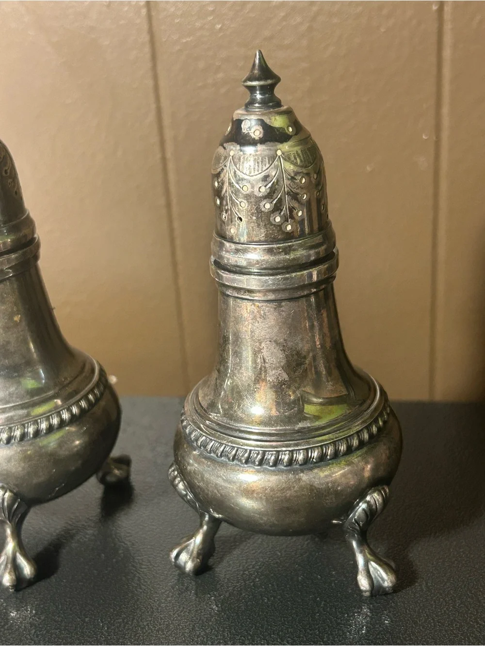 Antique E. G. Webster & Son Silver Plated Salt & Pepper Shaker Pair, Dinnerware